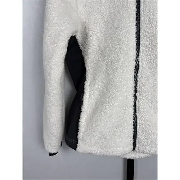 Helly Hansen Fleece Jacket Women's Small White High Pile Full Zip Stretch Panels - Picture 3 of 12